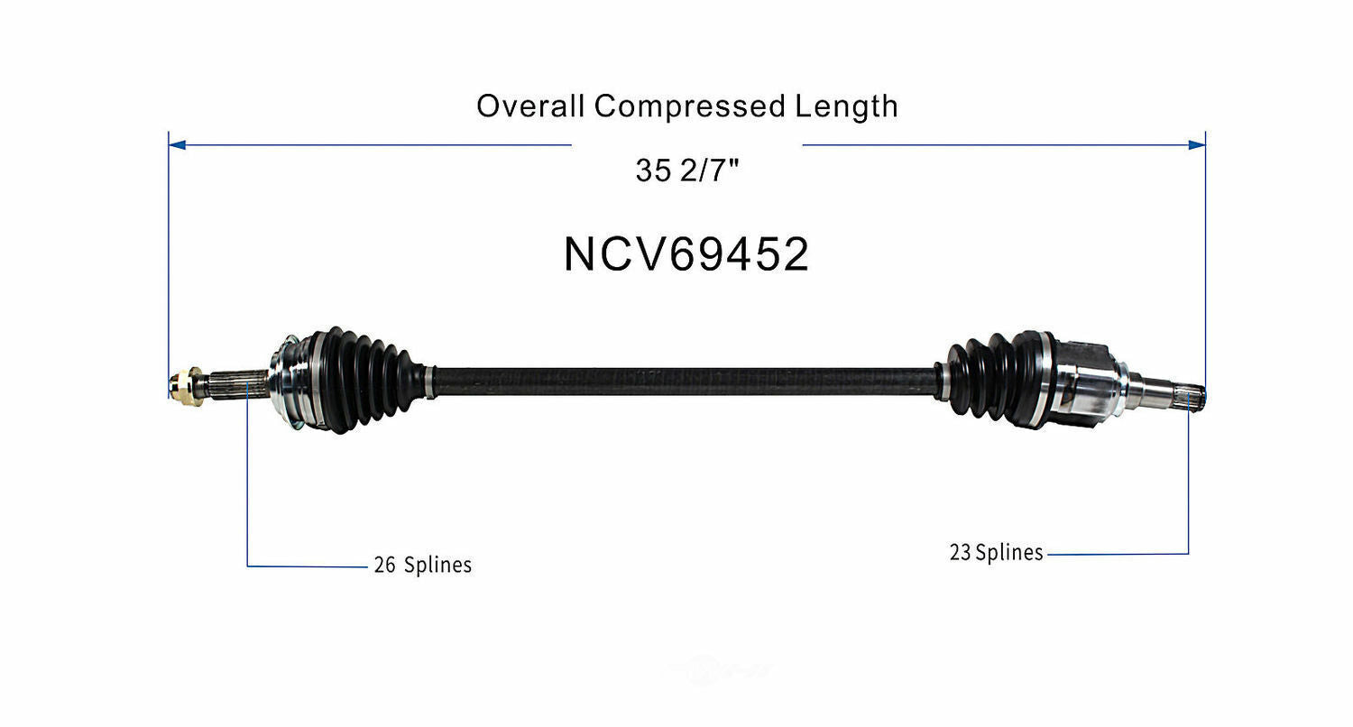 GSP North America NCV69452 CV Axle Assembly
