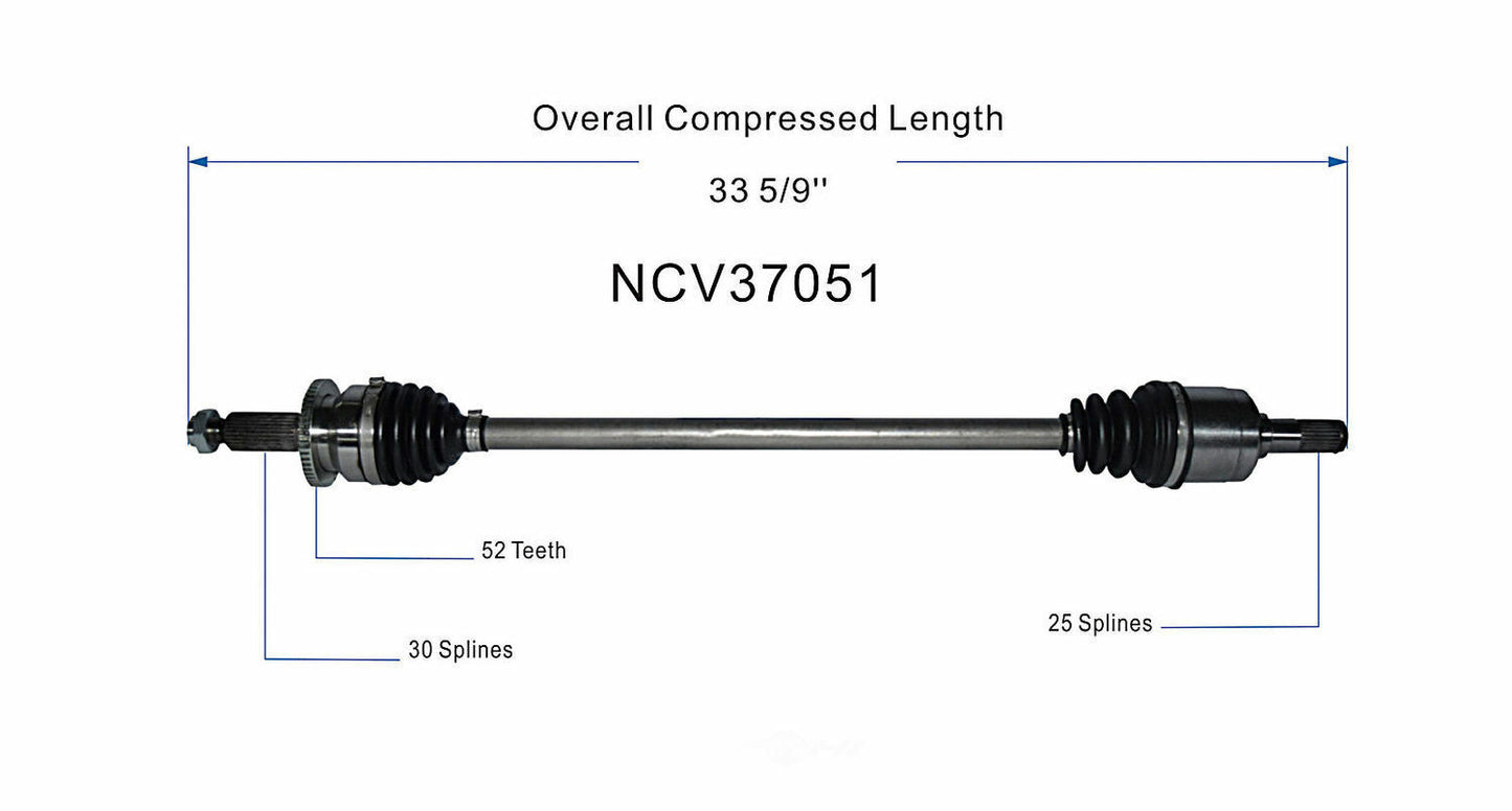 GSP North America NCV37051 CV Axle Assembly