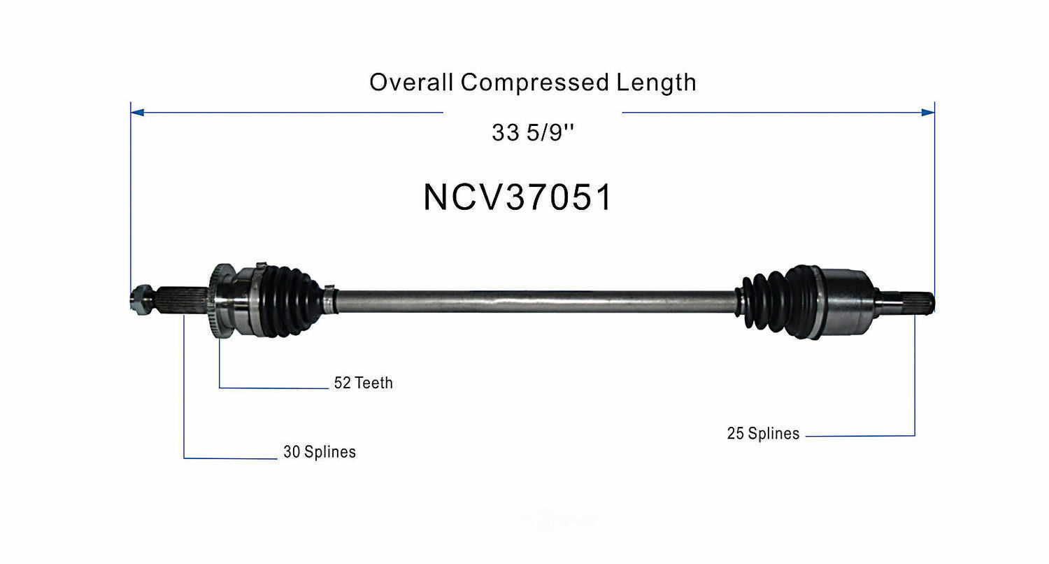 GSP North America NCV37051 CV Axle Assembly
