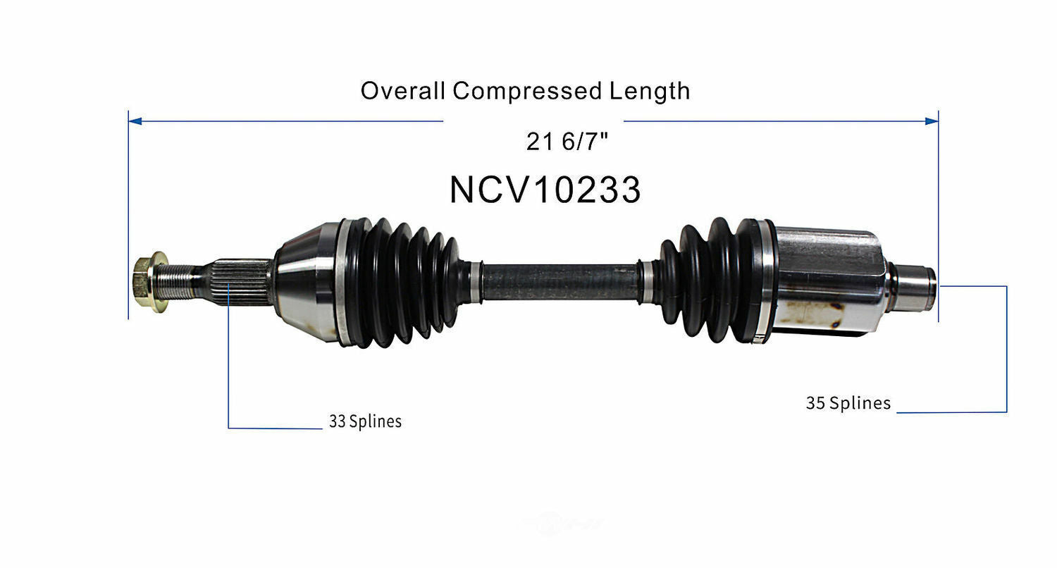 GSP North America NCV10233 CV Axle Assembly
