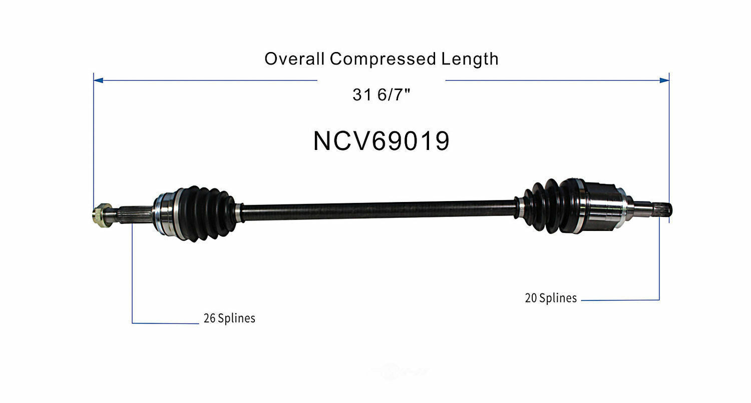 GSP North America NCV69019 CV Axle Assembly
