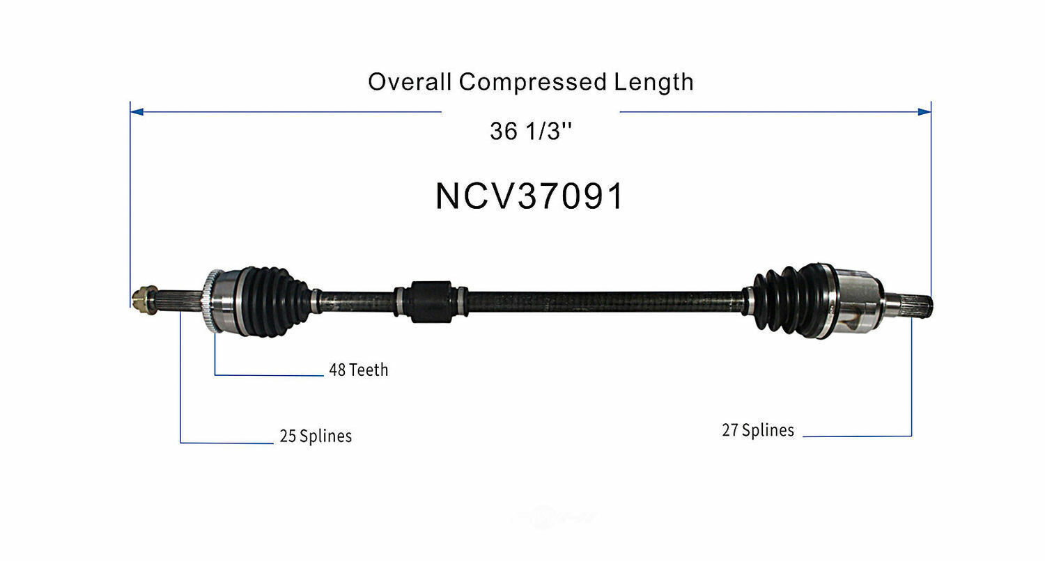 GSP North America NCV37091 CV Axle Assembly