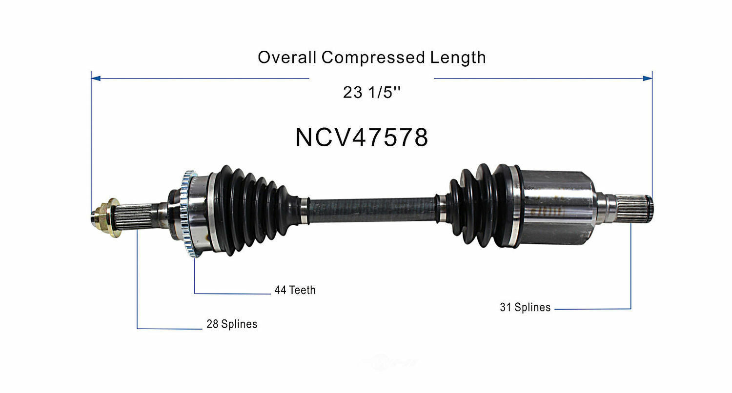 GSP North America NCV47578 CV Axle Assembly