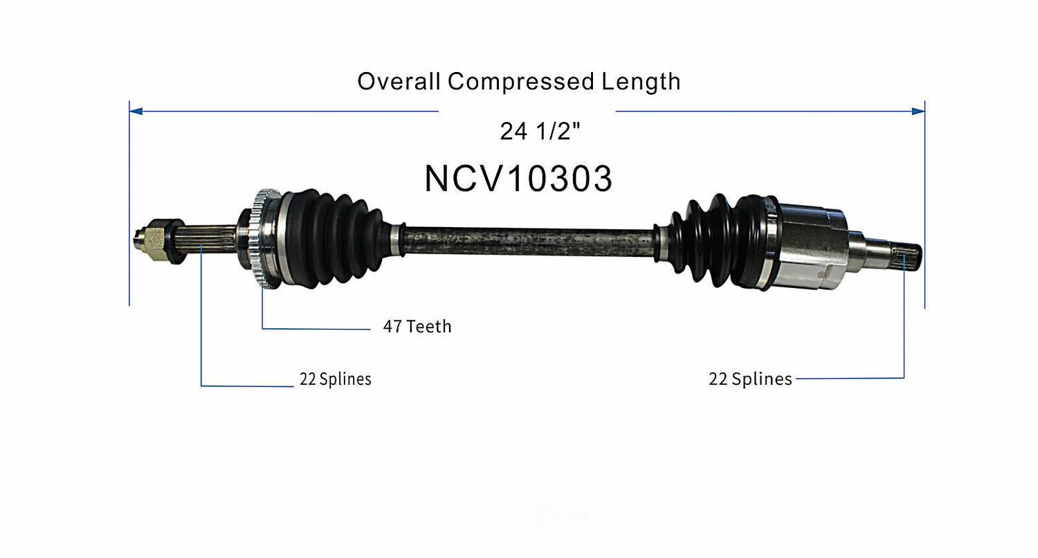 GSP North America NCV10303 CV Axle Assembly