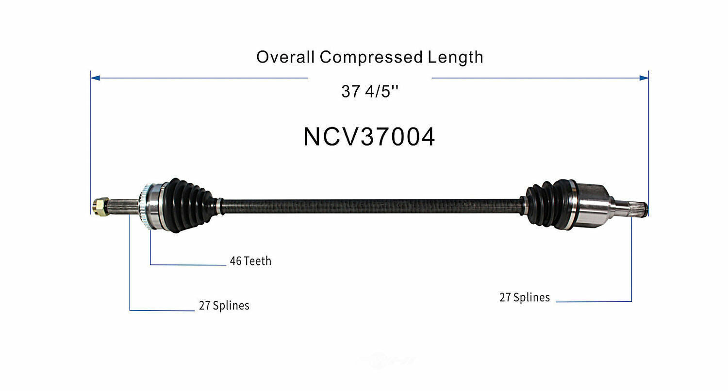 GSP North America NCV37004 CV Axle Assembly