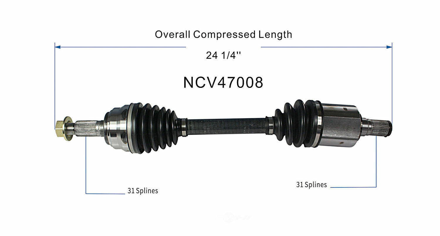 GSP North America NCV47008 CV Axle Assembly