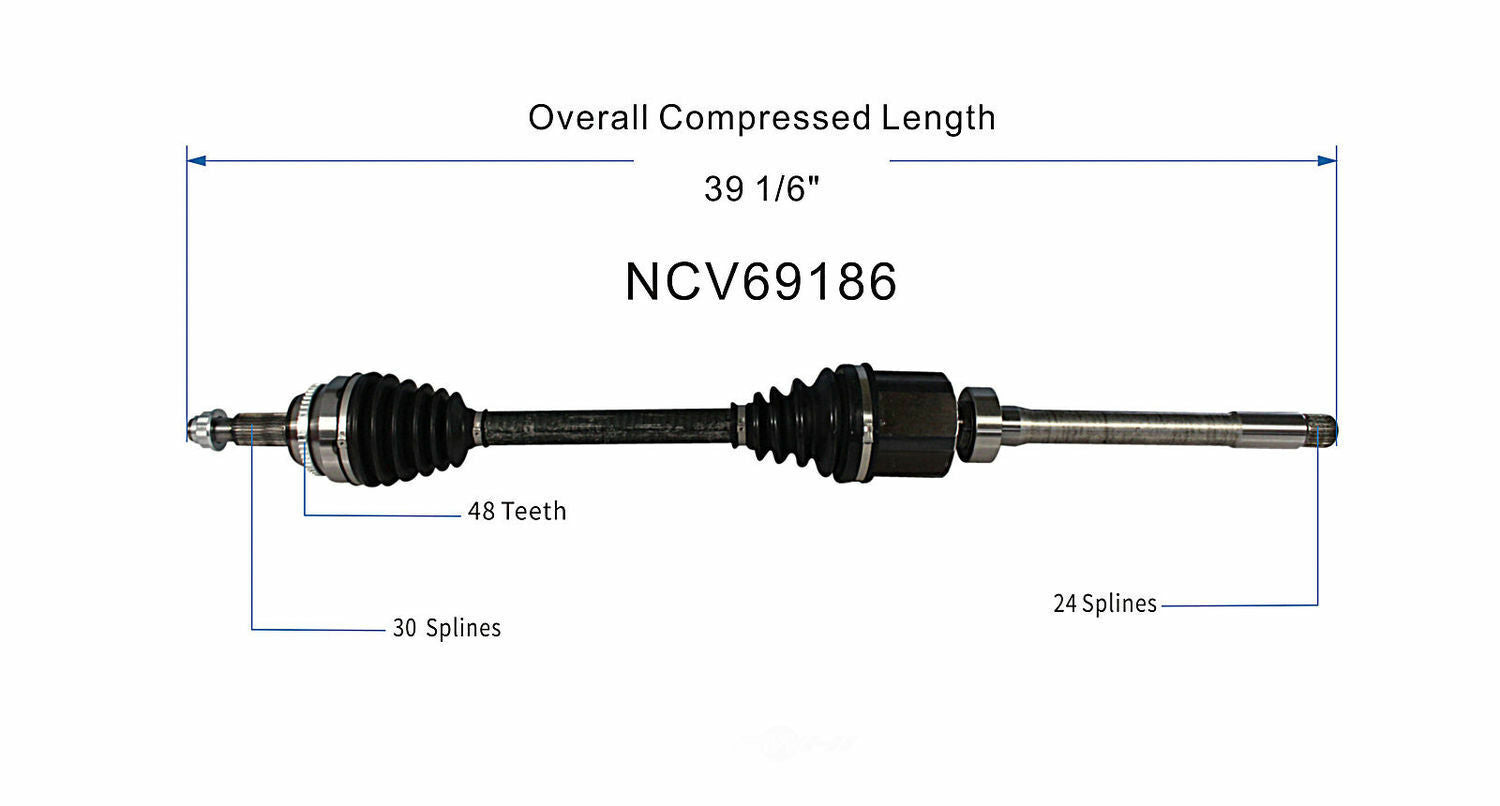 GSP North America NCV69186 CV Axle Assembly
