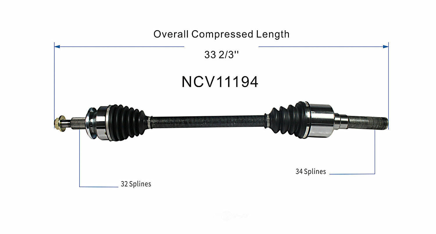 GSP North America NCV11194 CV Axle Assembly
