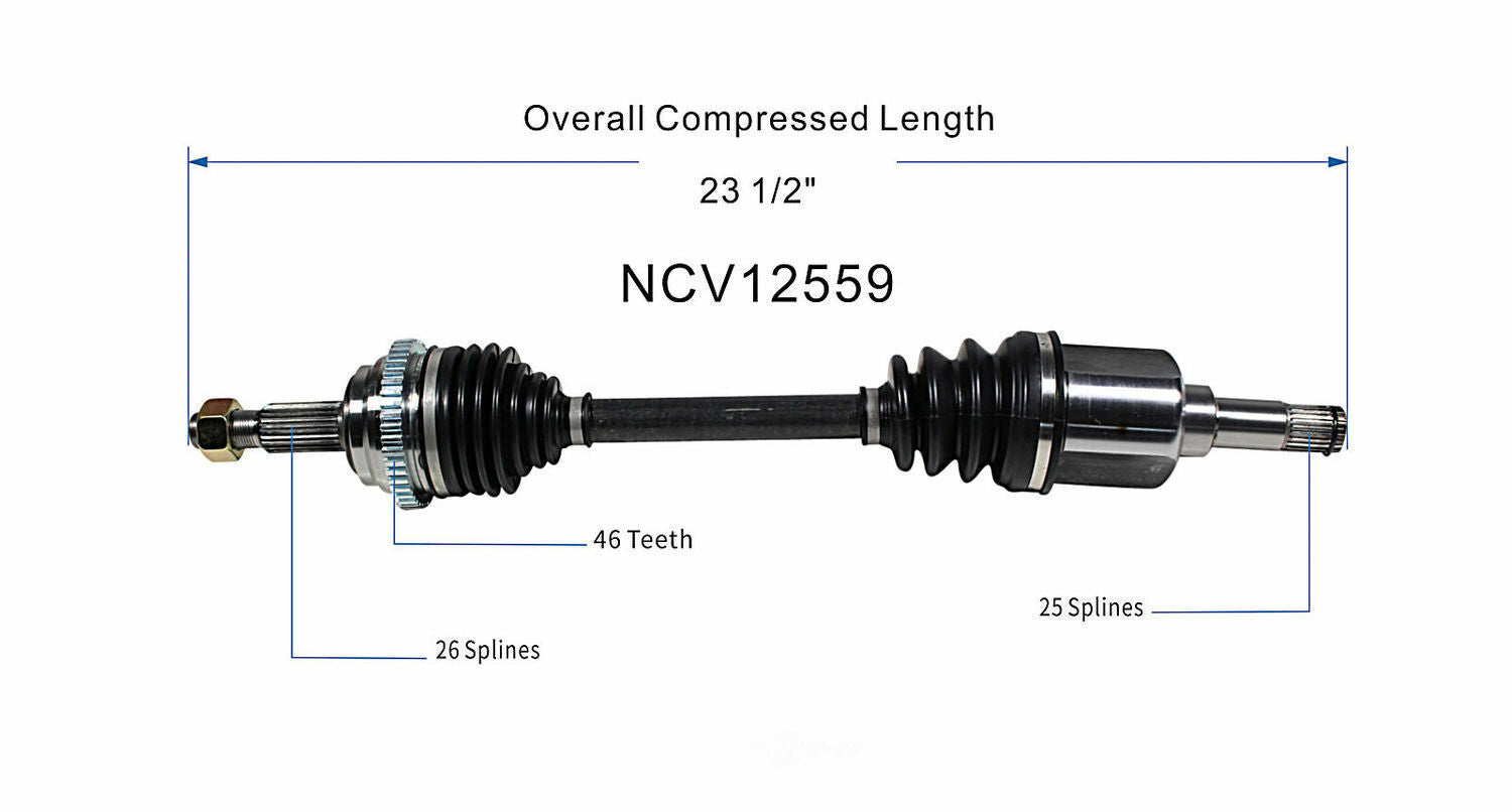 GSP North America NCV12559 CV Axle Assembly