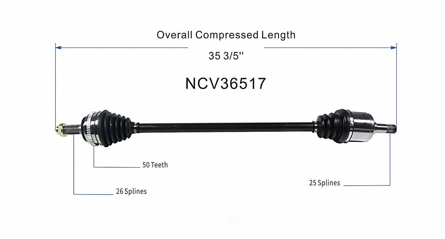 GSP North America NCV36517 CV Axle Assembly