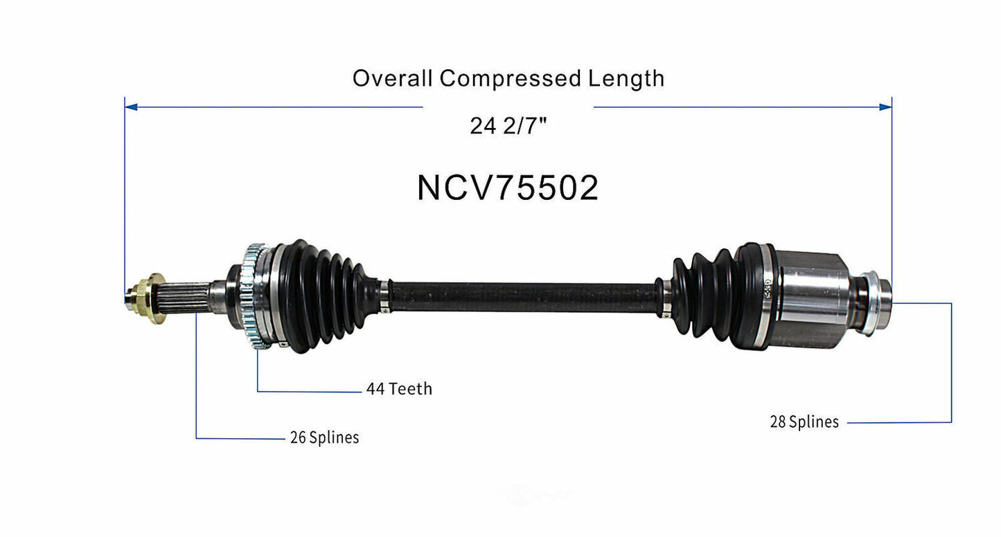 GSP North America NCV75502 CV Axle Assembly