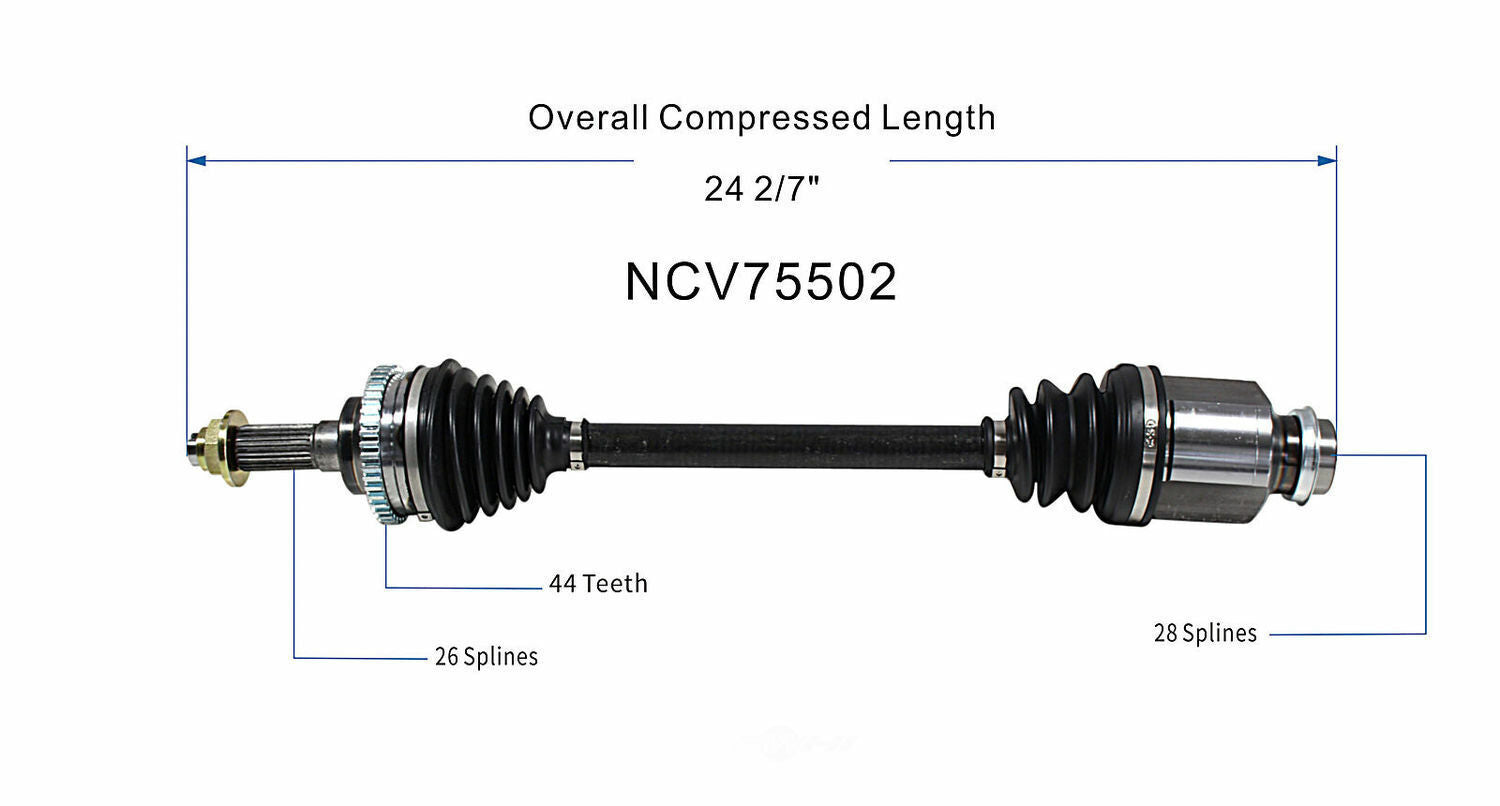 GSP North America NCV75502 CV Axle Assembly
