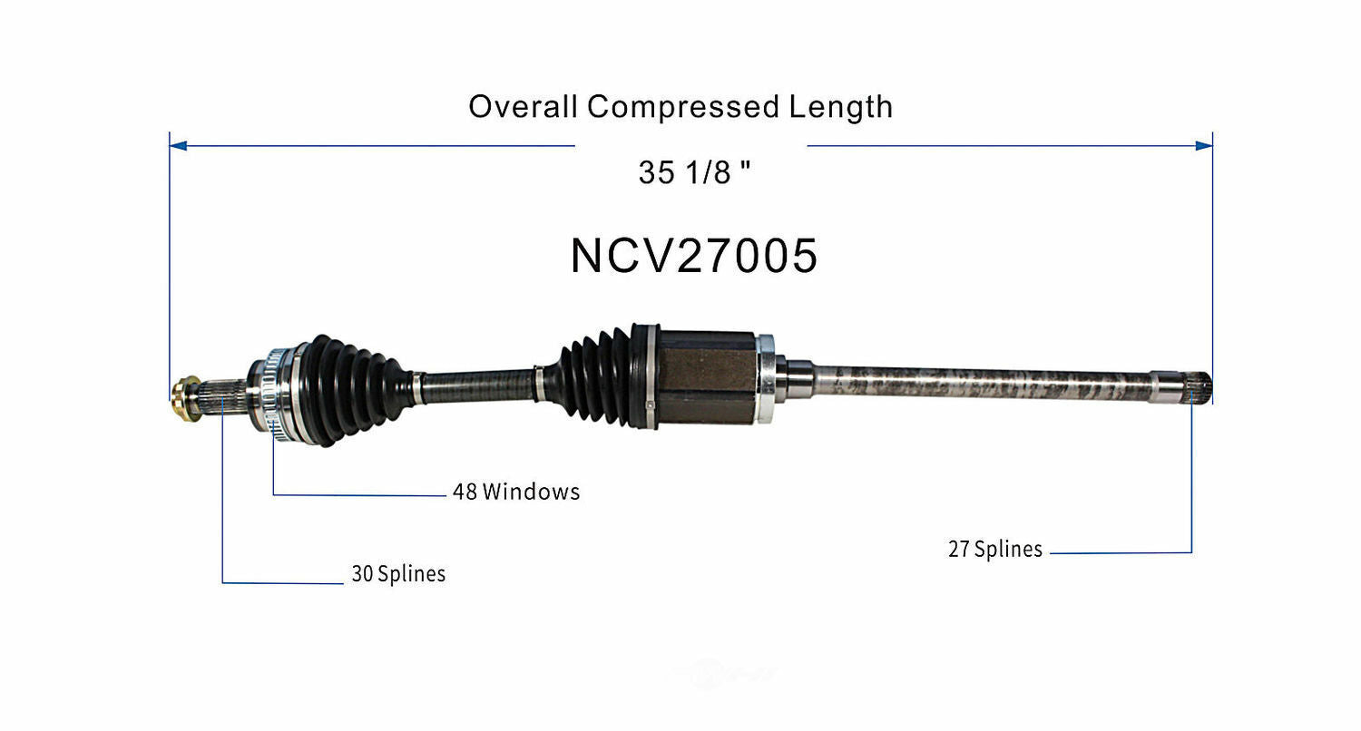 GSP North America NCV27005 CV Axle Assembly