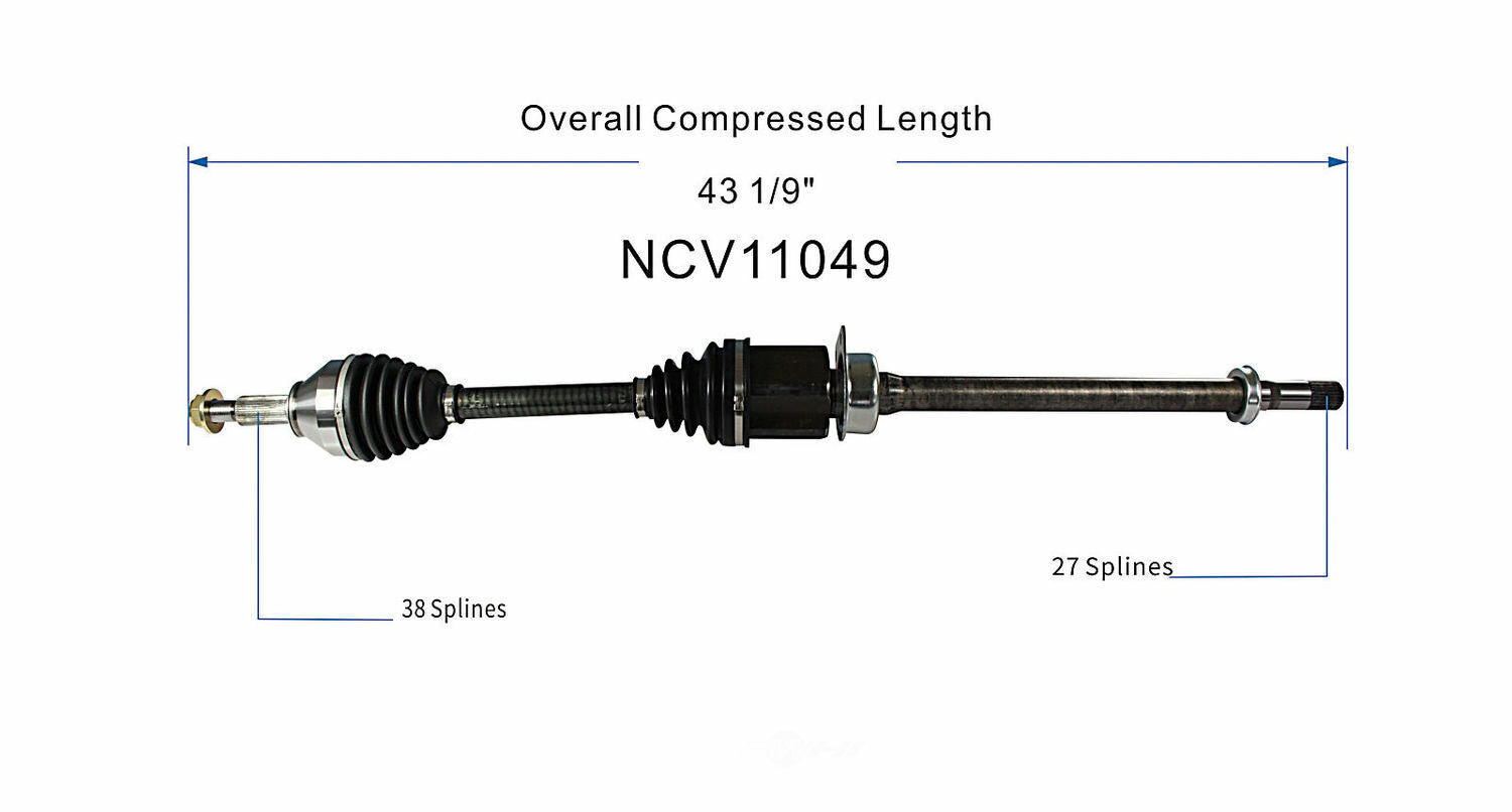 GSP North America NCV11049 CV Axle Assembly