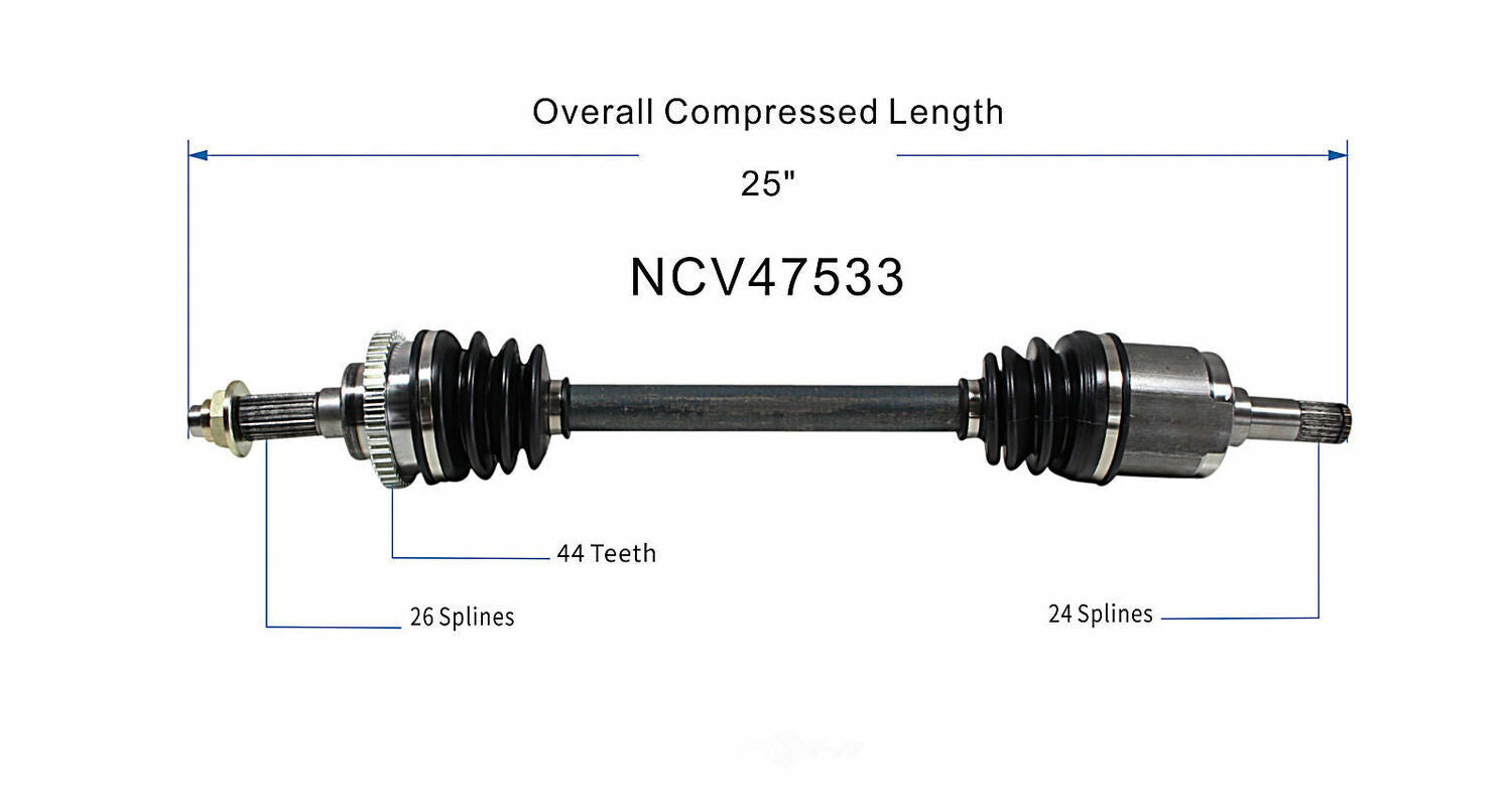 GSP North America NCV47533 CV Axle Assembly