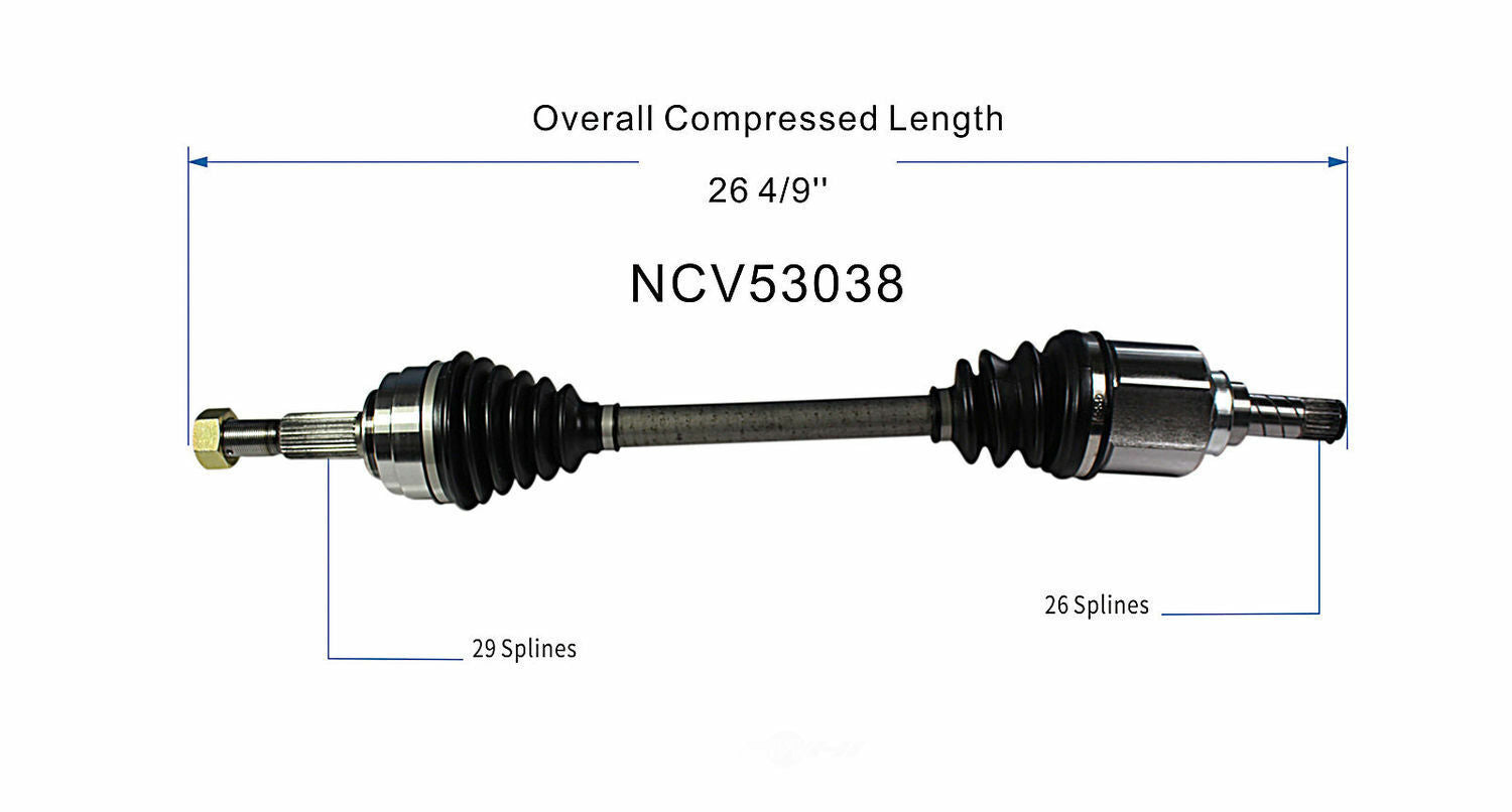 GSP North America NCV53038 CV Axle Assembly