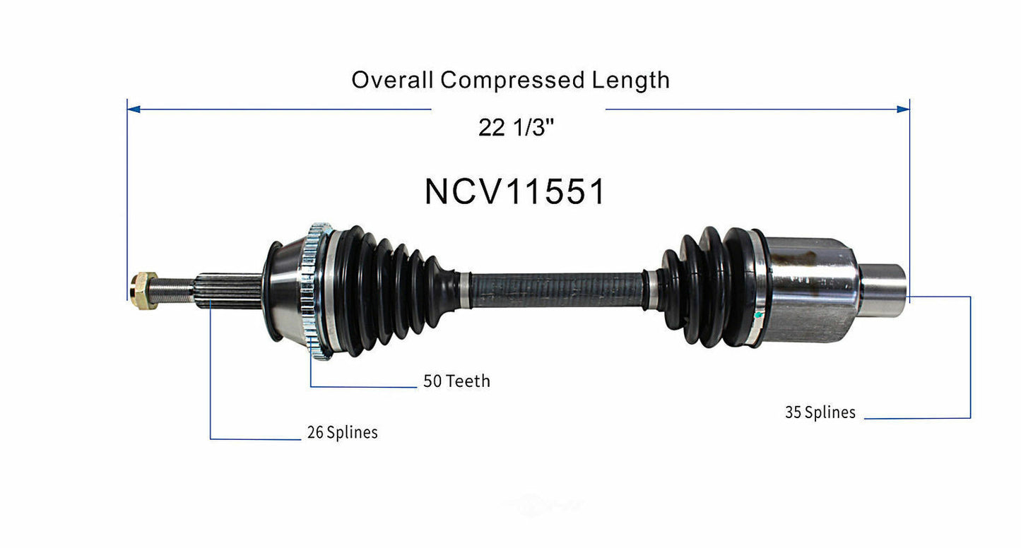 GSP North America NCV11551 CV Axle Assembly