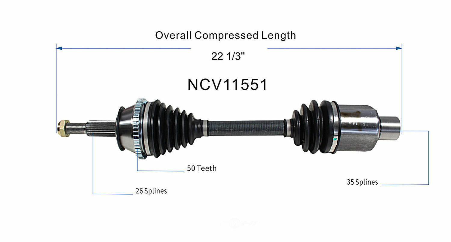 GSP North America NCV11551 CV Axle Assembly