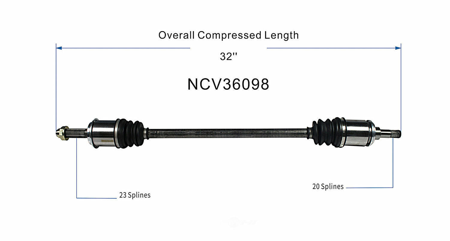GSP North America NCV36098 CV Axle Assembly