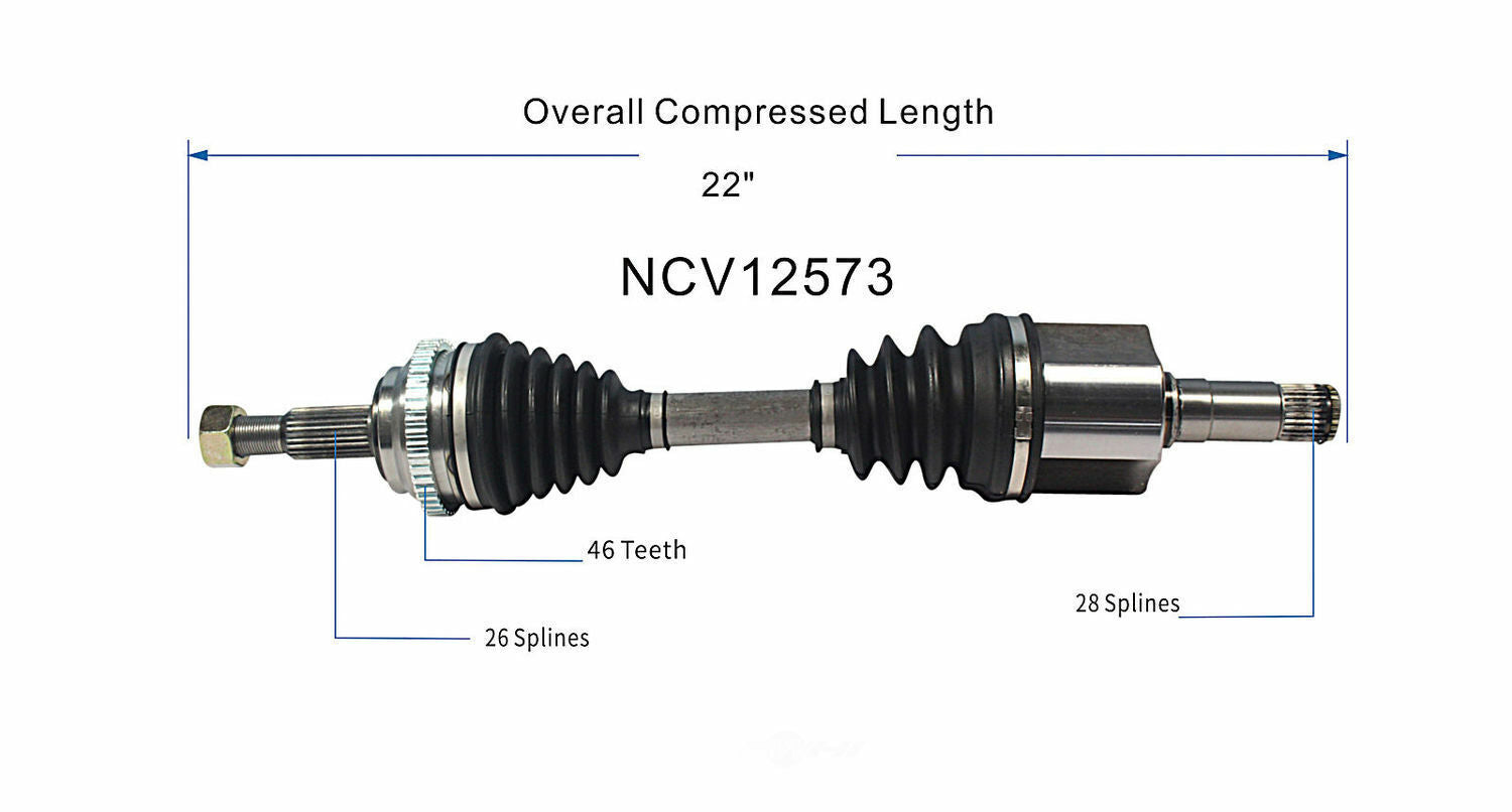 GSP North America NCV12573 CV Axle Assembly
