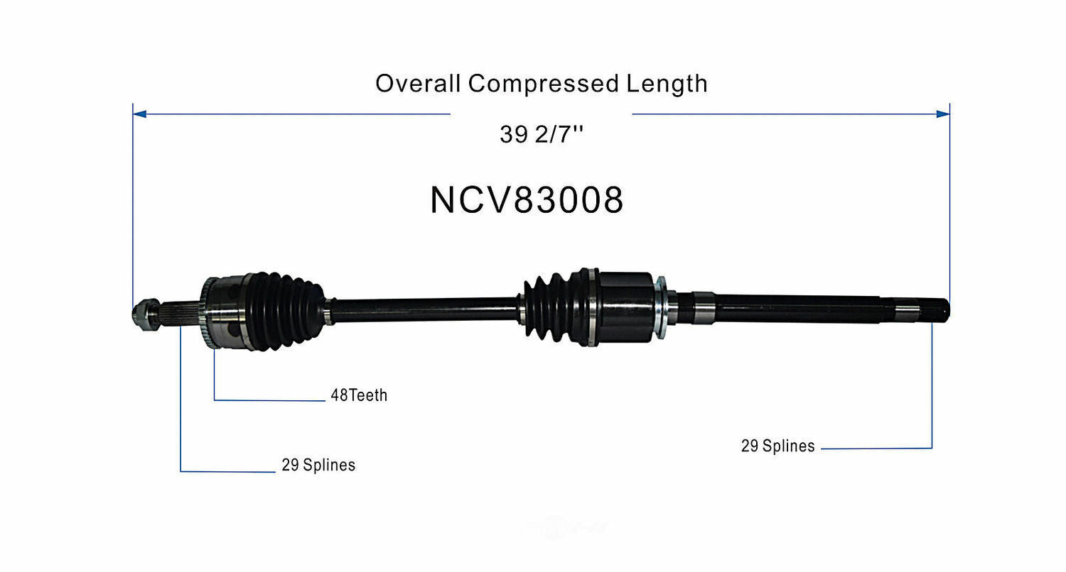 GSP North America NCV83008 CV Axle Assembly
