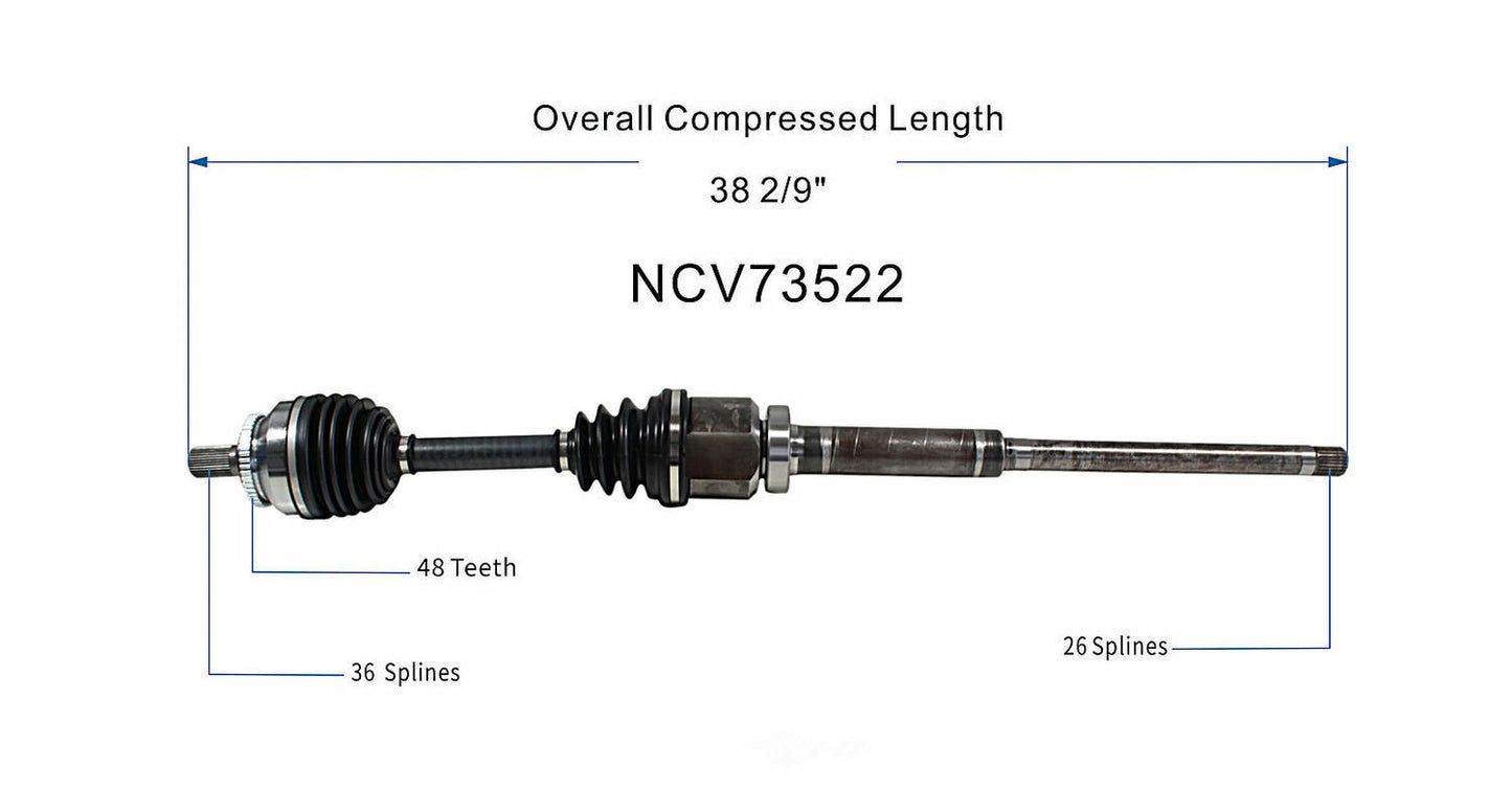 GSP North America NCV73522 CV Axle Assembly