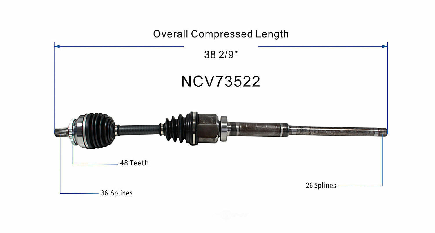 GSP North America NCV73522 CV Axle Assembly