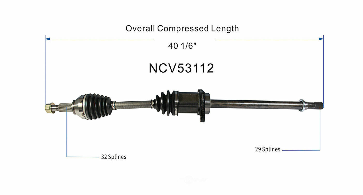 GSP North America NCV53112 CV Axle Assembly