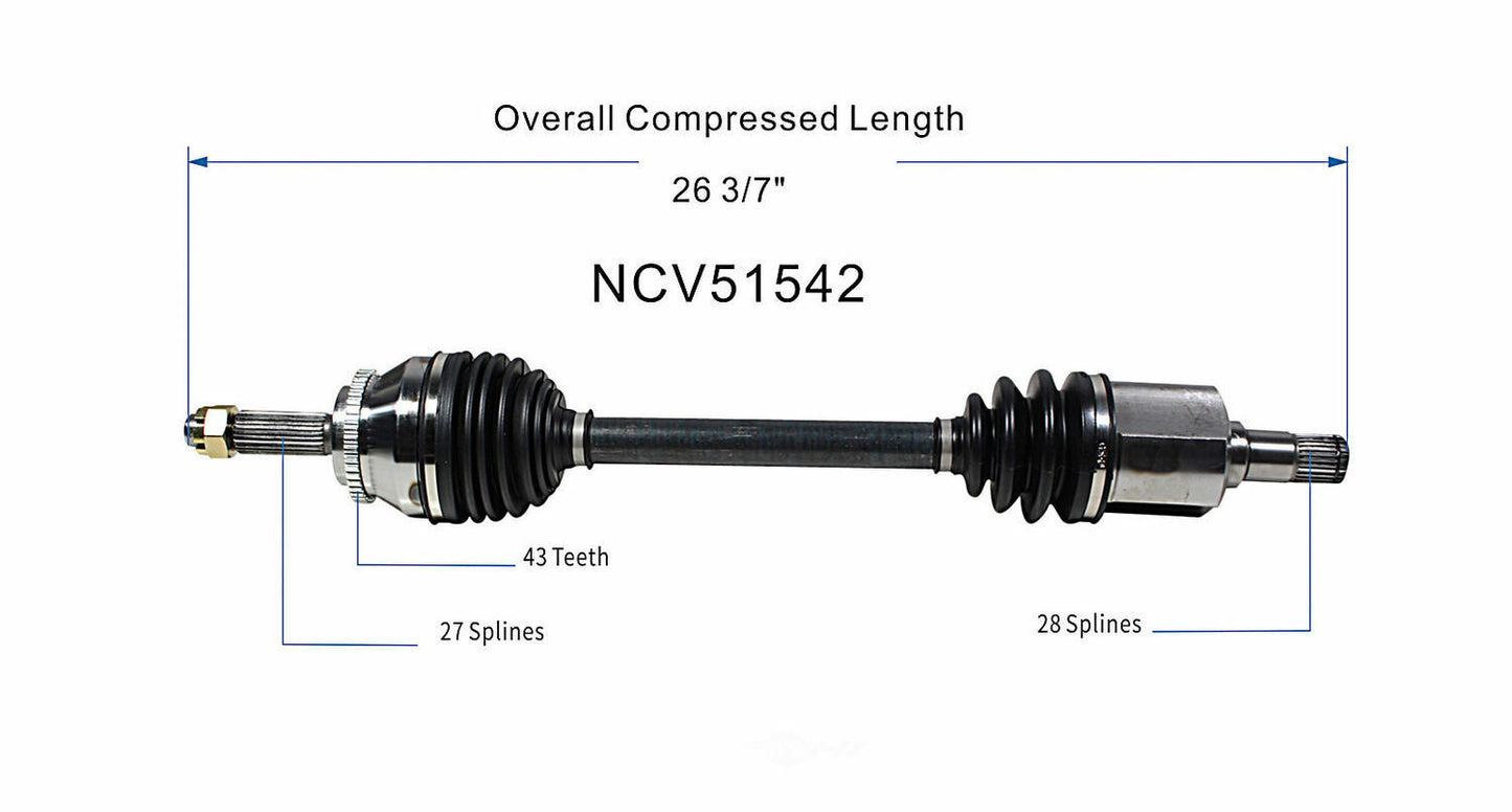 GSP North America NCV51542 CV Axle Assembly