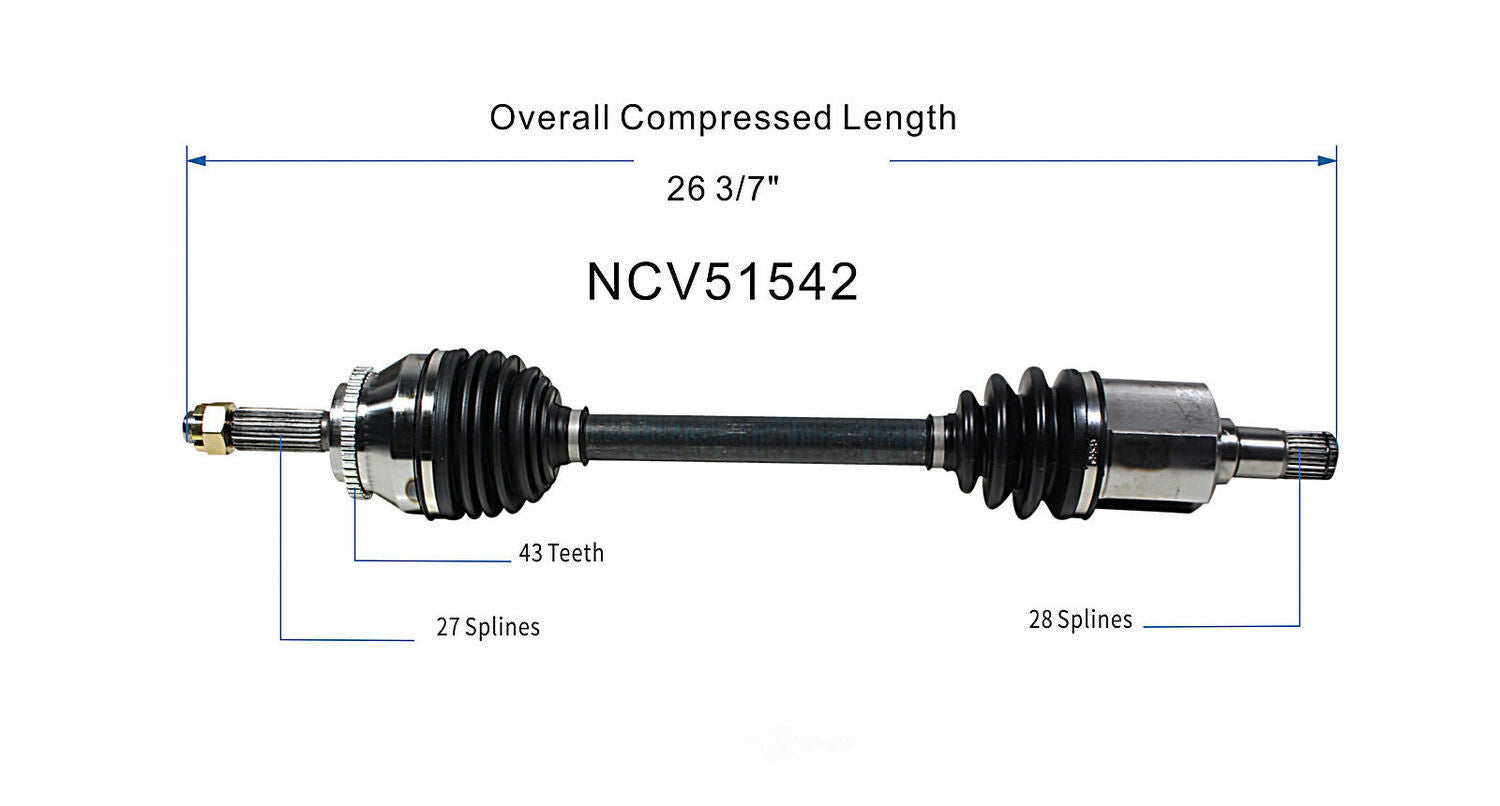 GSP North America NCV51542 CV Axle Assembly