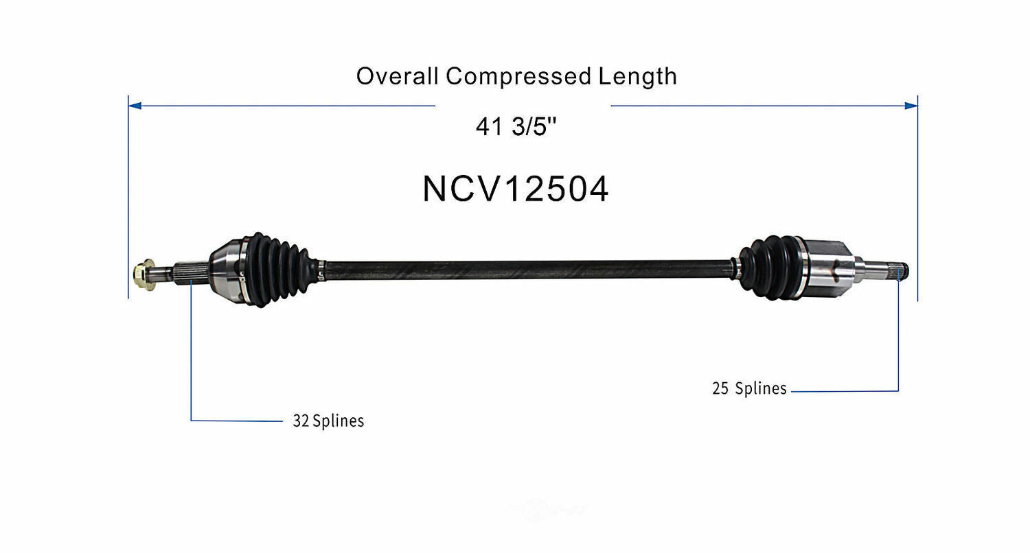 GSP North America NCV12504 CV Axle Assembly