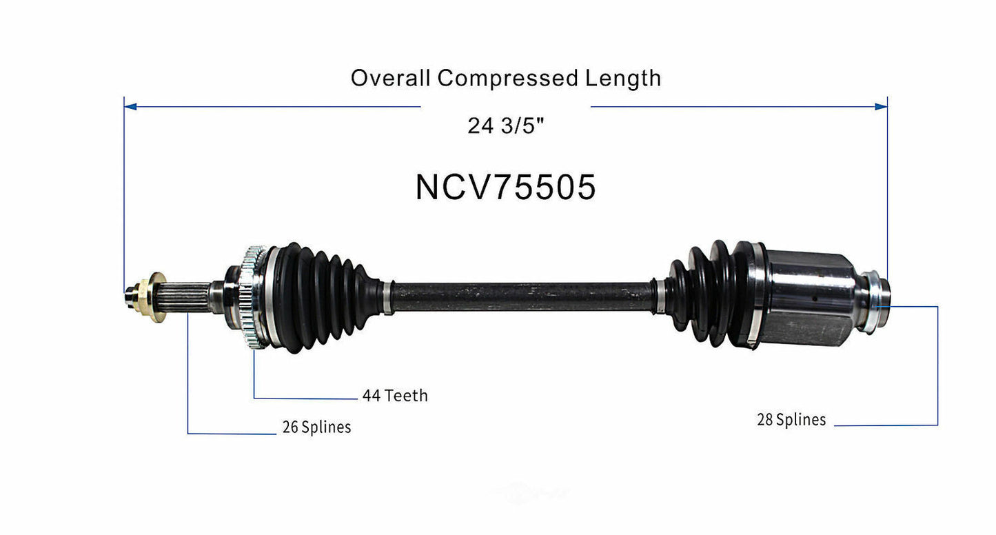 GSP North America NCV75505 CV Axle Assembly