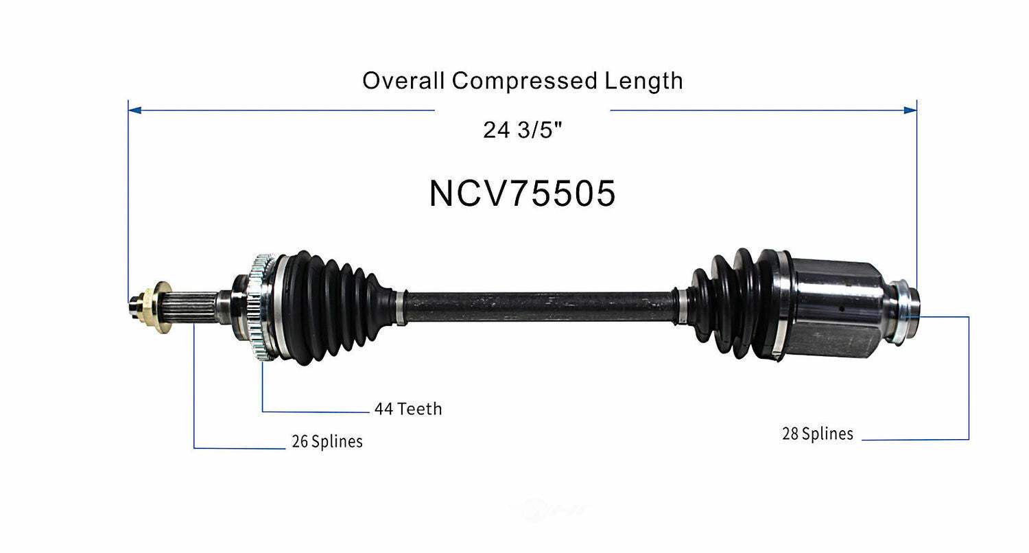 GSP North America NCV75505 CV Axle Assembly
