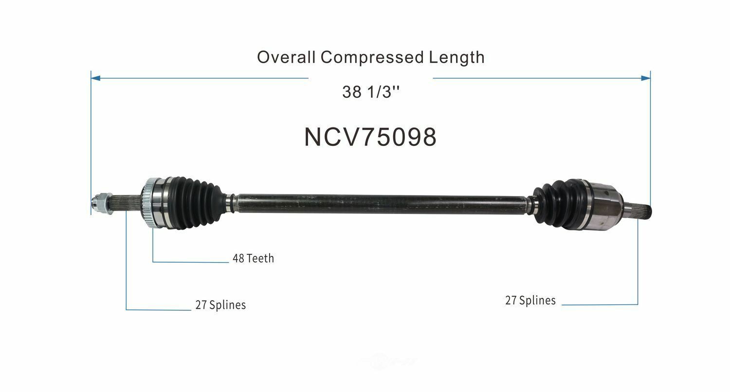 GSP North America NCV75098 CV Axle Assembly