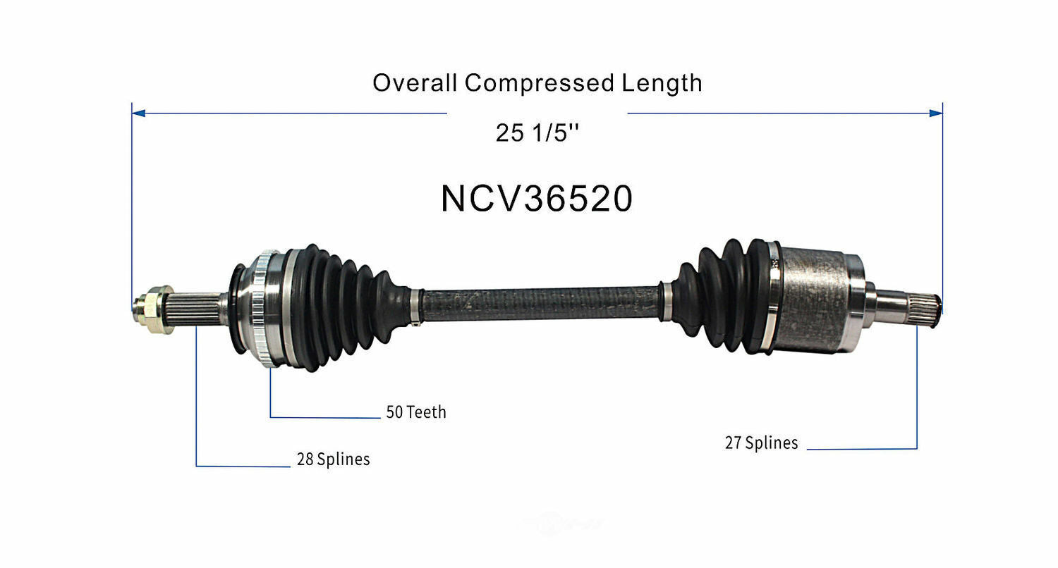 GSP North America NCV36520 CV Axle Assembly