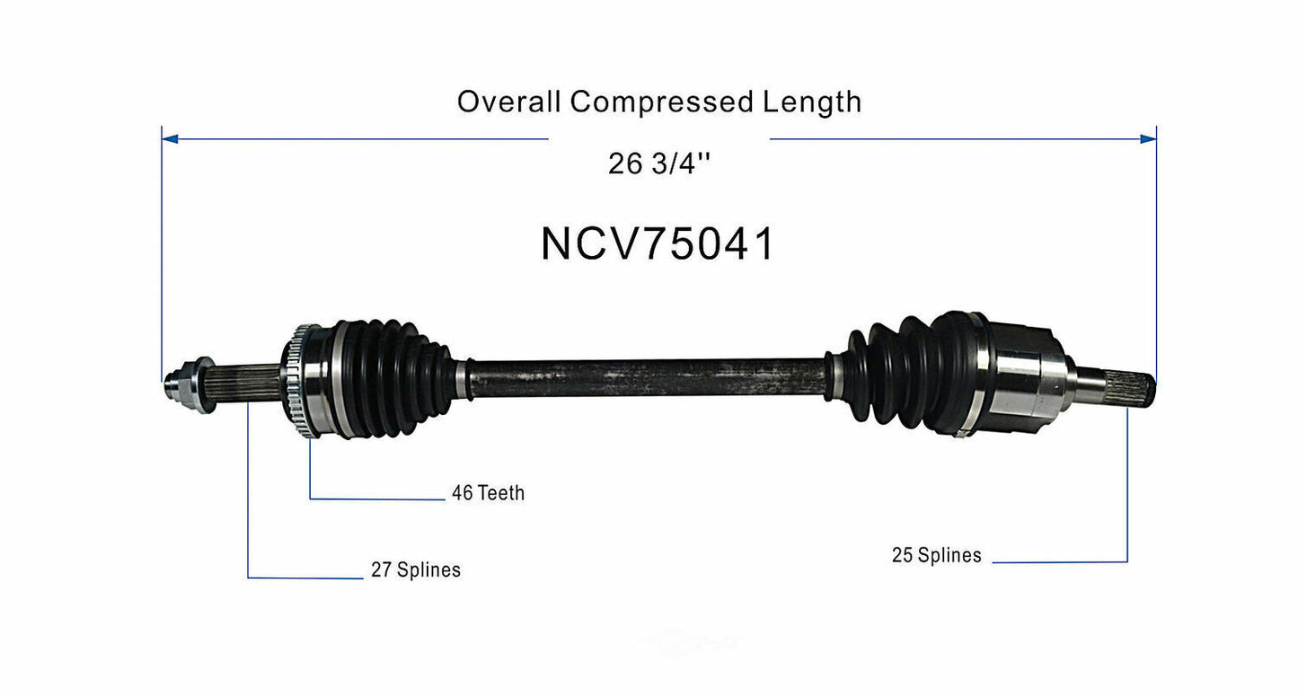GSP North America NCV75041 CV Axle Assembly