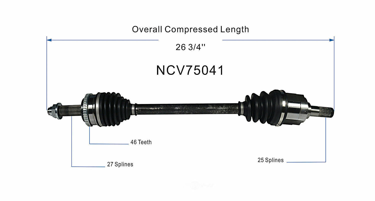 GSP North America NCV75041 CV Axle Assembly