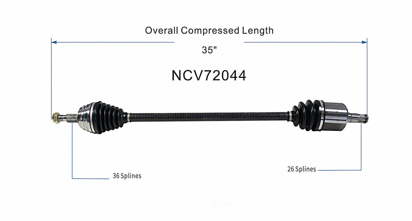 GSP North America NCV72044 CV Axle Assembly
