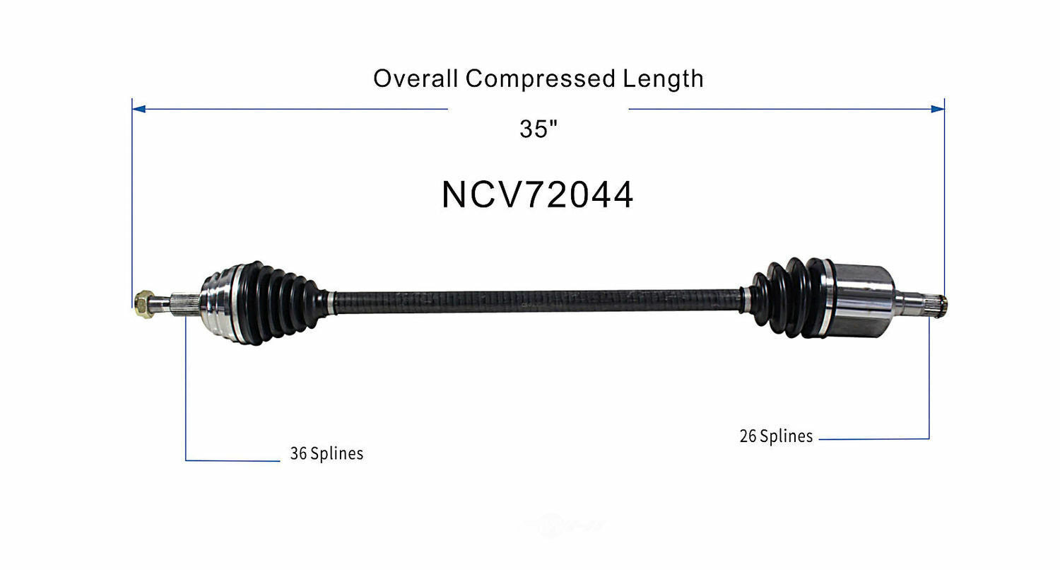GSP North America NCV72044 CV Axle Assembly