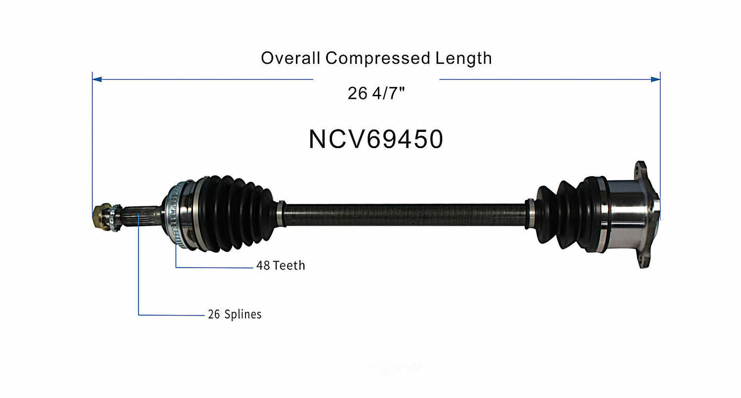 GSP North America NCV69450 CV Axle Assembly