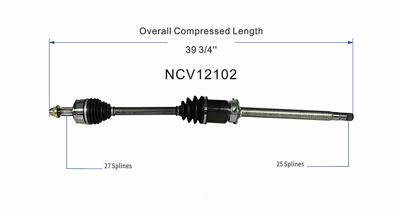 GSP North America NCV12102 CV Axle Assembly