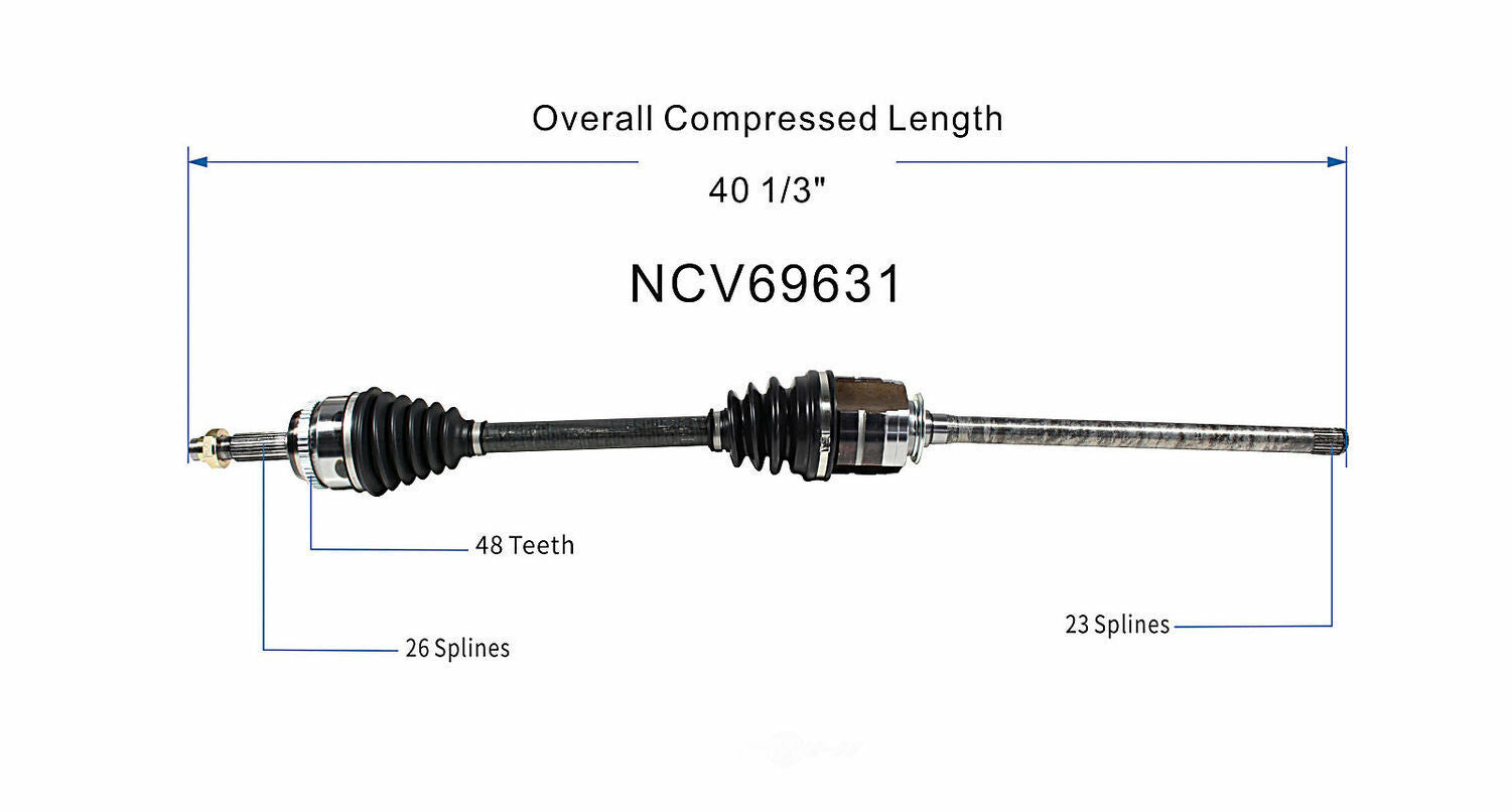 GSP North America NCV69631 CV Axle Assembly