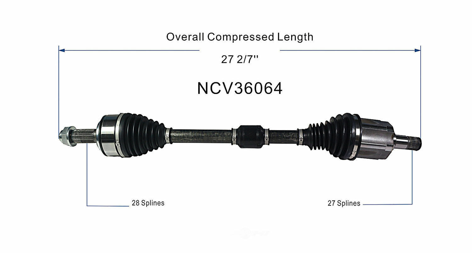 GSP North America NCV36064 CV Axle Assembly