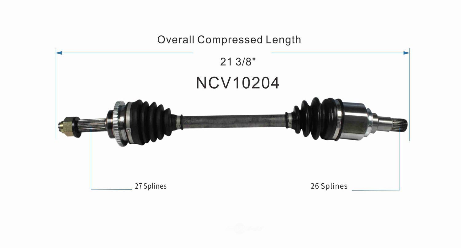 GSP North America NCV10204 CV Axle Assembly