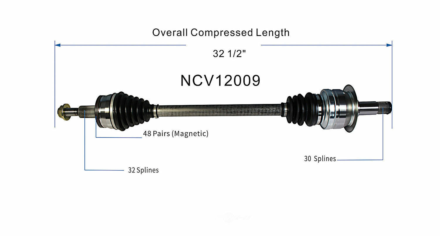 GSP North America NCV12009 CV Axle Assembly