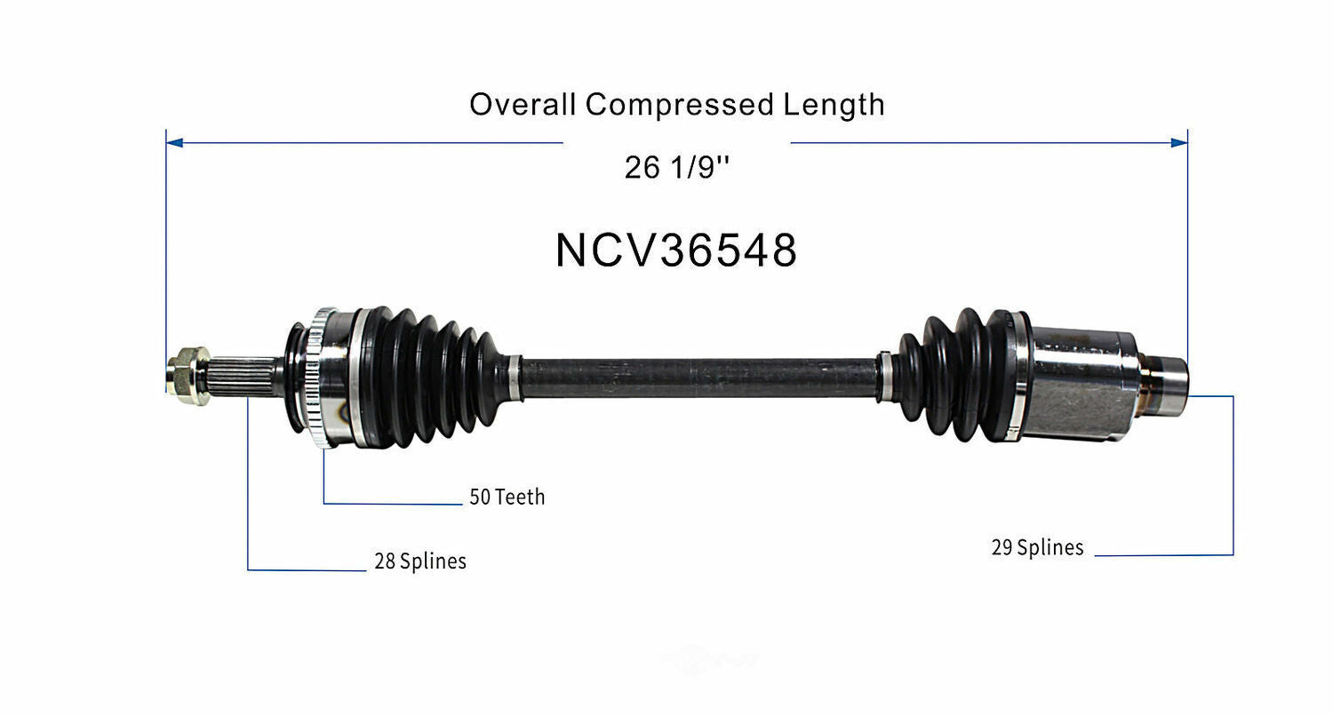 GSP North America NCV36548 CV Axle Assembly