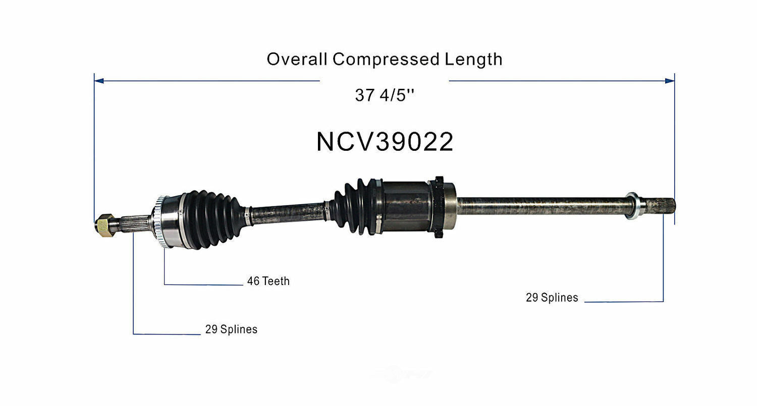 GSP North America NCV39022 CV Axle Assembly