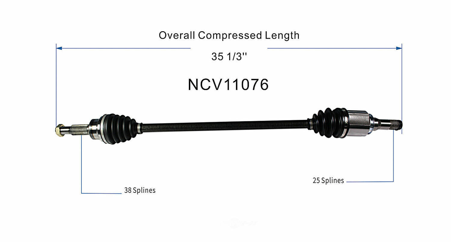 GSP North America NCV11076 CV Axle Assembly