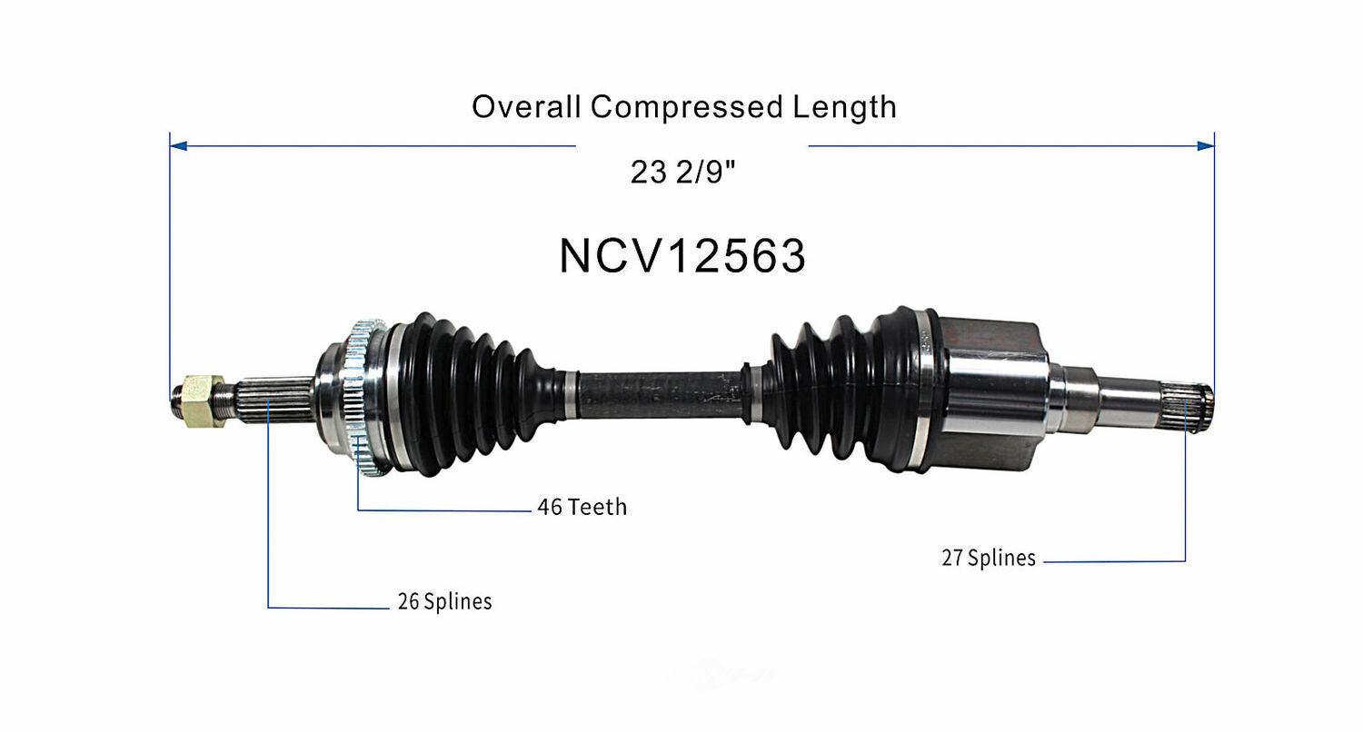 GSP North America NCV12563 CV Axle Assembly