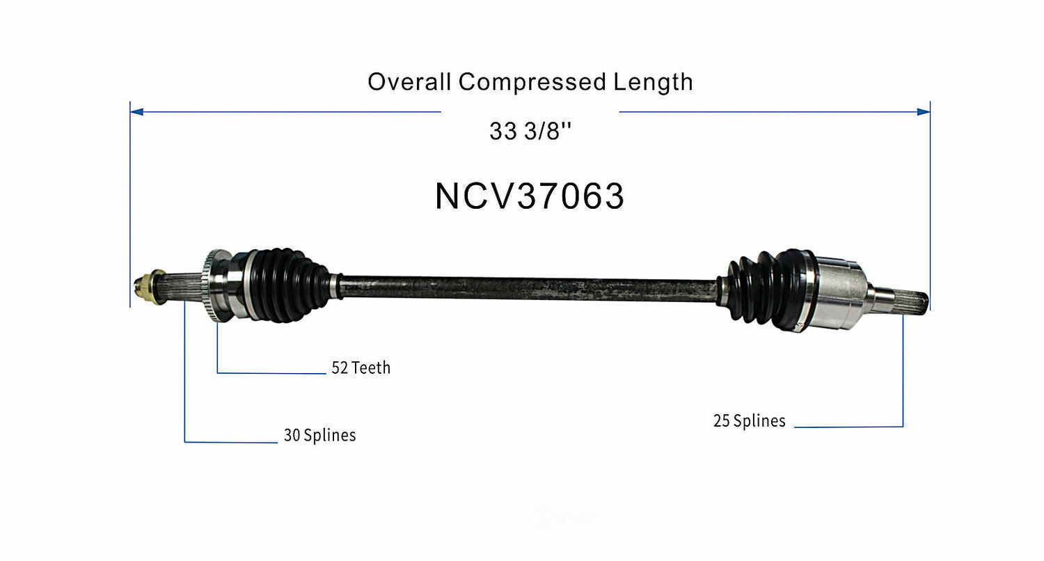 GSP North America NCV37063 CV Axle Assembly